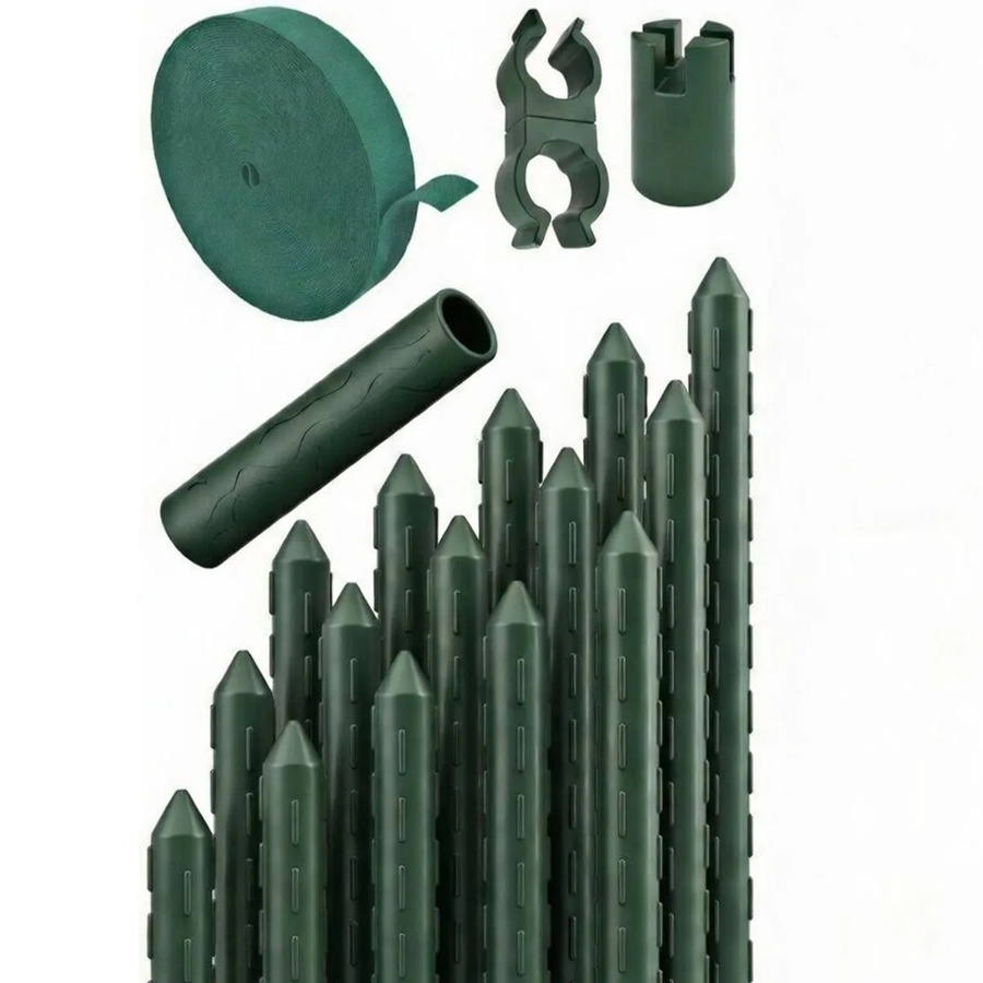 TTL GARDEN Rankstäbe 15er Set Grün, Kunststoffbeschichtet mit Stahlkern, Höhe: 180 cm, Durchmesser: 11 mm, Rankhilfe für Garten, Hochbeet und Gewächshaus - Bild 2