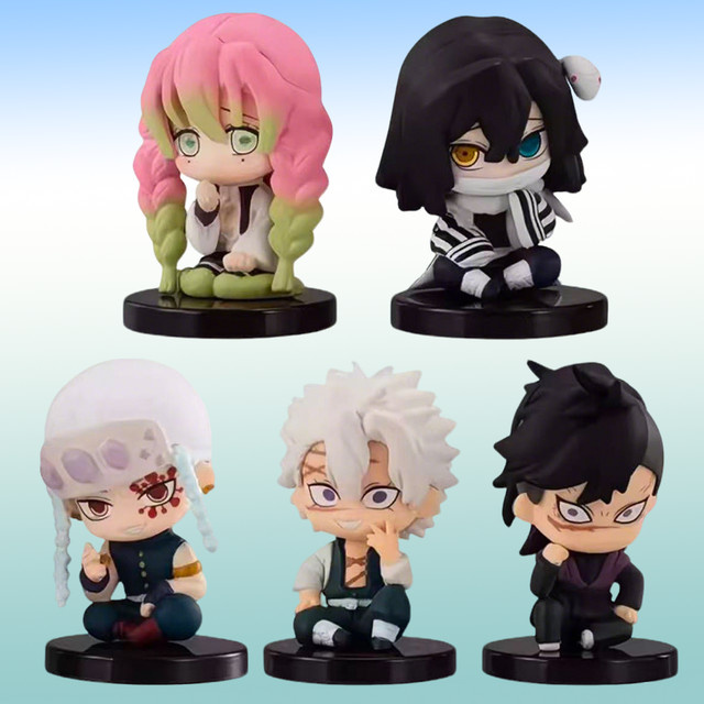 Bandai Demon Slayer, Sitzende Geist Puppe, 5-teiliges Set, PVC Modell - Bild 1
