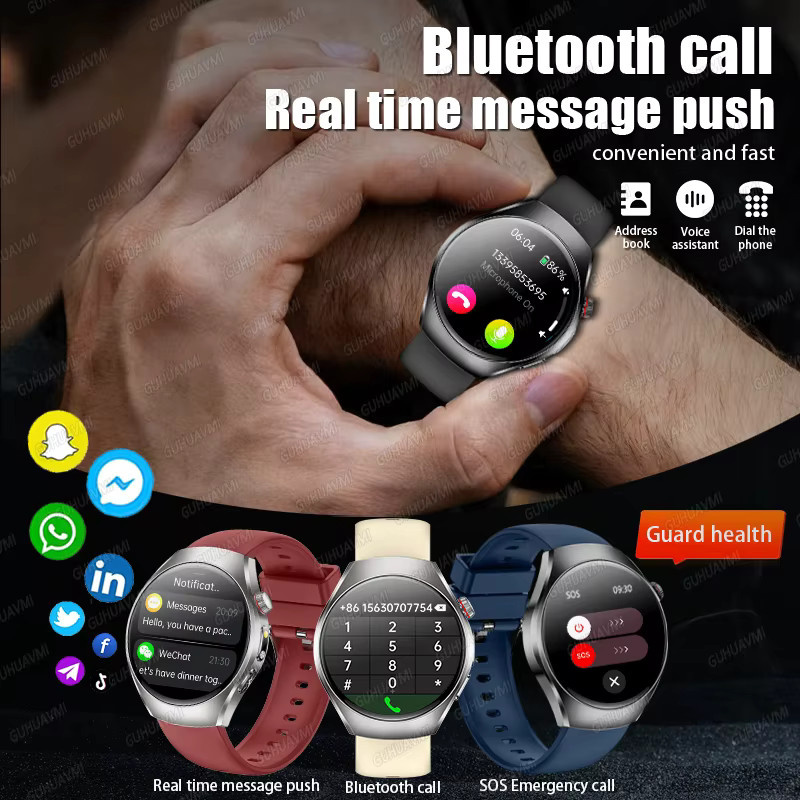 GUHUAVMI Smartwatch in Schwarz mit EKG, Blutfett- und Harnsäureanalyse sowie Sprachanruf-Funktion - Bild 5