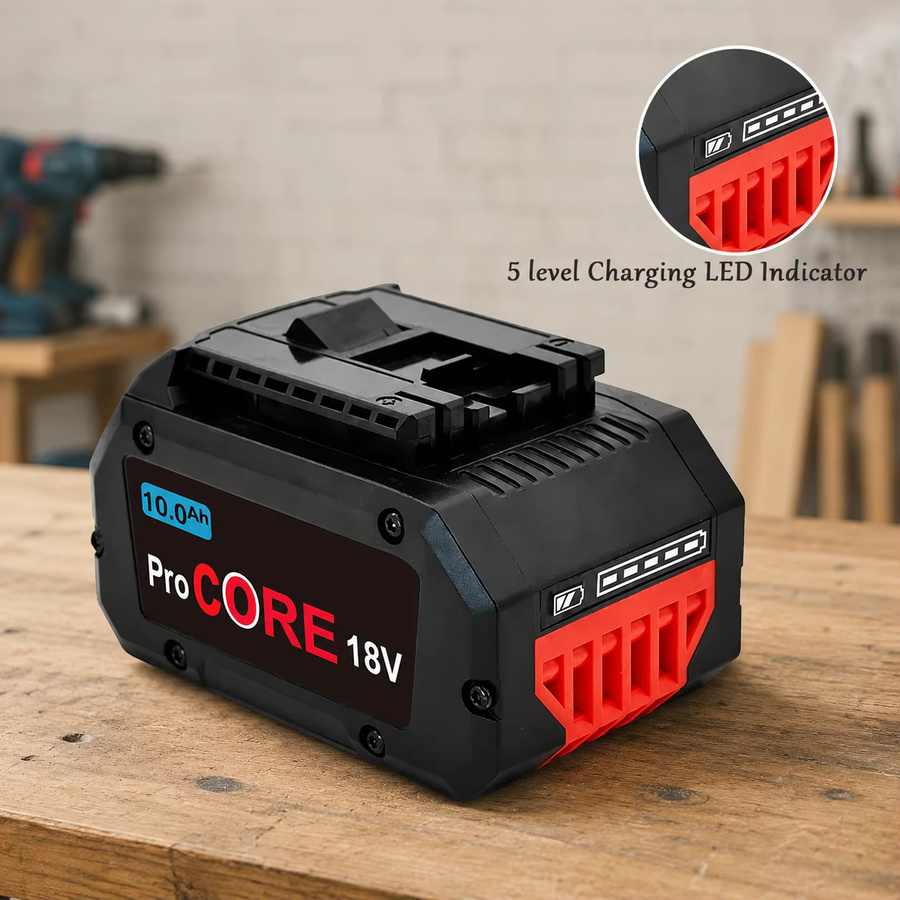 Ddadache Ersatz-Lithium-Akku 18V 10,0Ah für Bosch ProCORE Akku-Elektrowerkzeuge BAT609 BAT618 GBA18V8, Schwarz - Bild 4