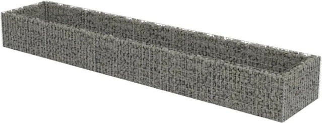 vidaXL Gabionen-Hochbeet aus verzinktem Stahl in Silber, B/T/H: 90 x 450 x 50 cm - Bild 1