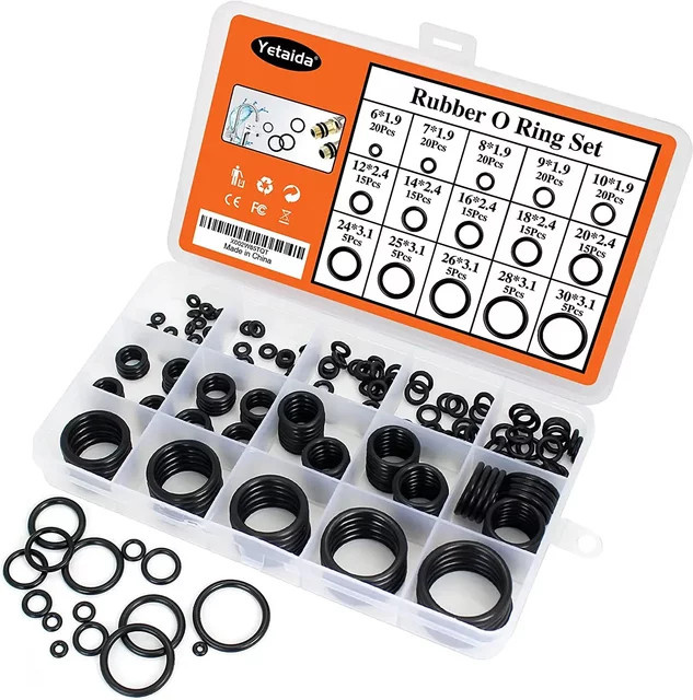 Sortiertes O-Ring Set aus Nitril und Silikon in Schwarz für Reparaturen und Abdichtungen - Bild 1