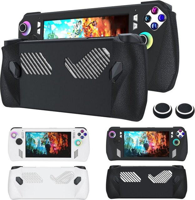 Silikon-Schutzhülle für ASUS ROG Ally in Schwarz mit Rocker Caps und stoßfestem Rahmen - Bild 1