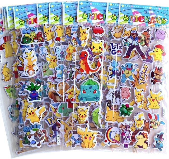 Bandai Pokémon Pikachu Aufkleber, 12-teiliges Set, Bunt / Mehrfarbig - Bild 1