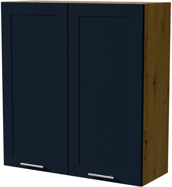 Feldmann-Wohnen Hängeschrank Oslo W4 Küchenschrank Eiche Artisan und Indigo Matt mit Soft-Close-Türen, B/T/H: 90 x 32,5 x 96 cm - Bild 1