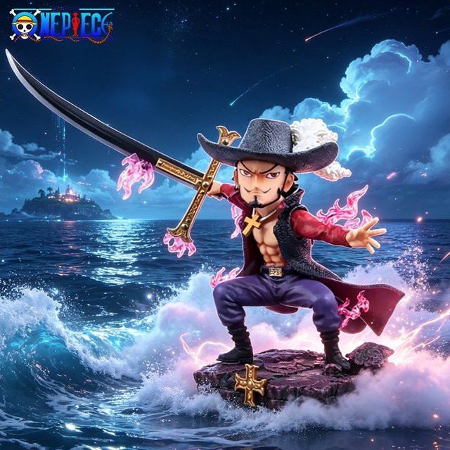 Bandai One Piece Dracule Mihawk Actionfigur, Kunststoff, 17cm - Bild 1