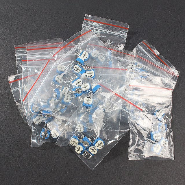 YTDMEN Trimmer Potentiometer RM063 Set mit 65 Stück, Einstellbarer Widerstand von 100R bis 1M, Farbe: Blau - Bild 1