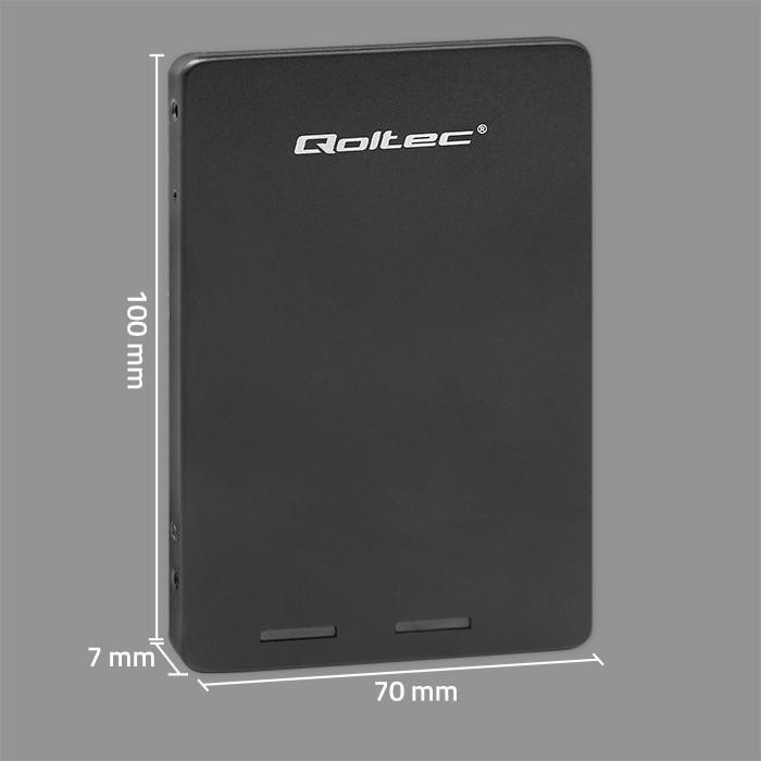 Qoltec Aluminium-Adapter für M.2 SSD von SATA NGFF zu SATA III, Schwarz, bis zu 2 TB Unterstützung - Bild 3