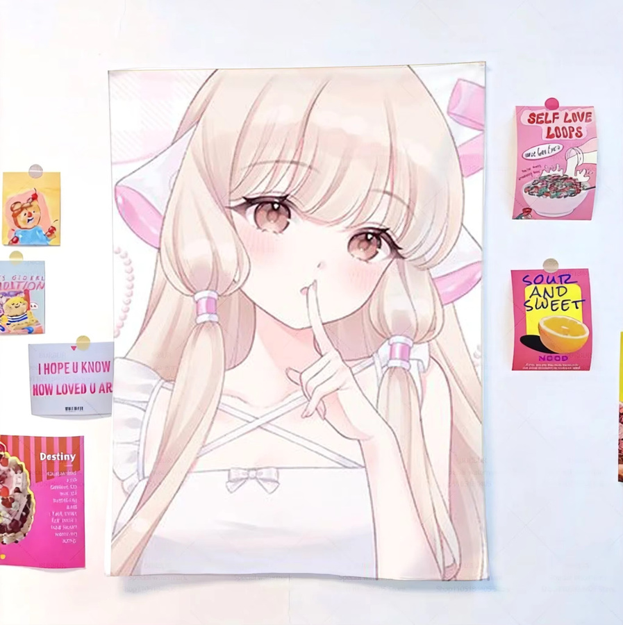Xiao Ji Cosplay Wandteppich mit Engel und Herz Motiv in Multicolour, B/H: 60 x 40 cm - Bild 1