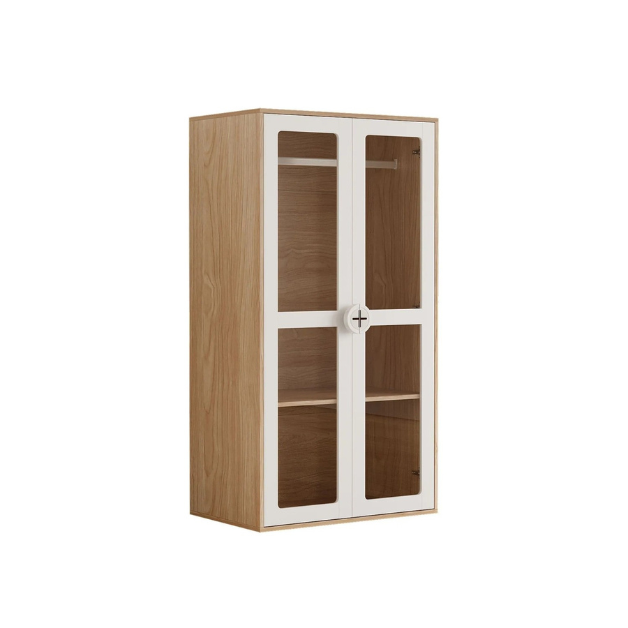 okwish Kinderkleiderschrank mit Acryl-Türen und Kleiderstange für das Kinderzimmer in Natur, B/T/H: 160 x 50 x 150 cm - Bild 2