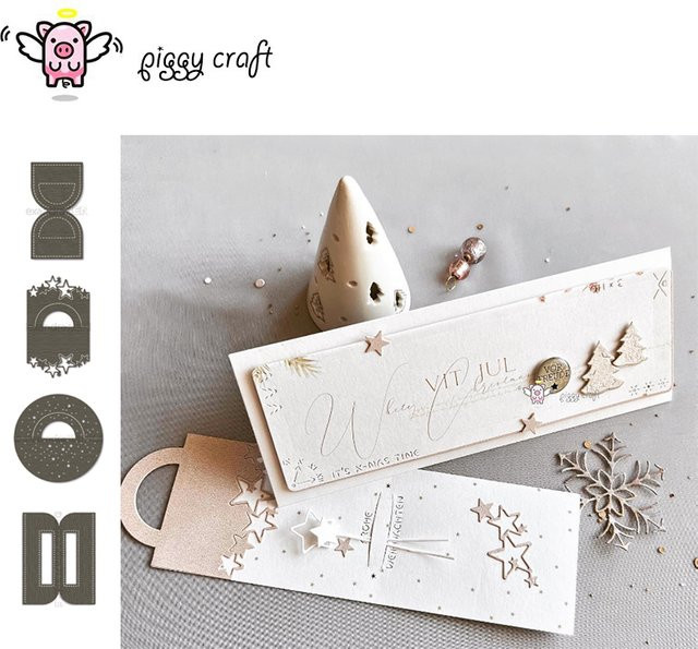 Piggy Craft Metall-Stanzformen in Silber mit verschiedenen Taschengriff-Motiven für Scrapbook und Bastelarbeiten - Bild 1