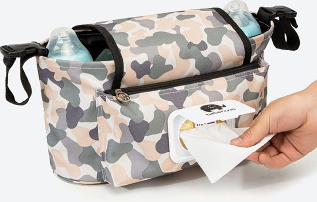 Organizer Tasche für Kinderwagen als Windeltasche und Aufbewahrungsbox in Grau und Mehrfarbig - Bild 1