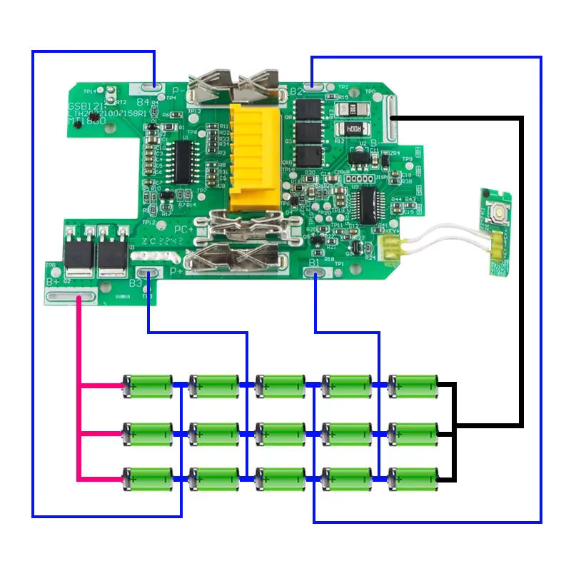 Ersatzgehäuse mit PCB-Ladeschutzplatine und Aufklebern für Makita 18V 4.0Ah Li-Ion Akku BL1890 und BL1830 - Bild 2