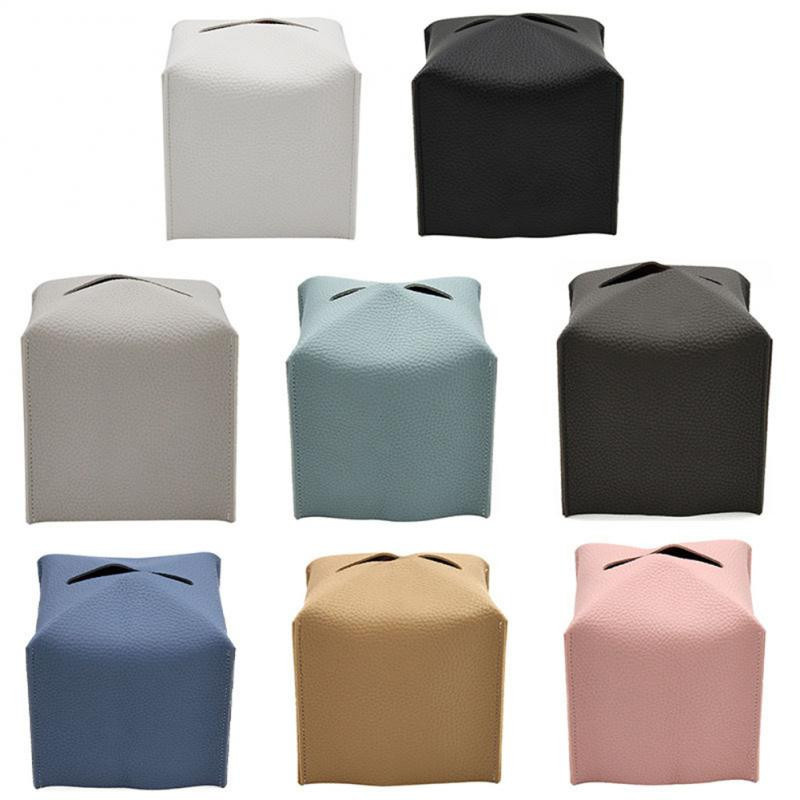 Moderne Taschentuchbox aus PU-Leder in quadratischer Form für Zuhause, Badezimmer und Auto - Bild 5