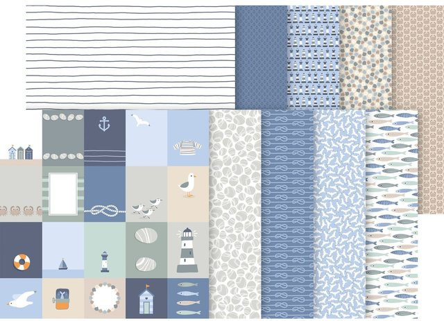 Artemio Papier-Set Marée Haute in Multi und Blau - Bild 1
