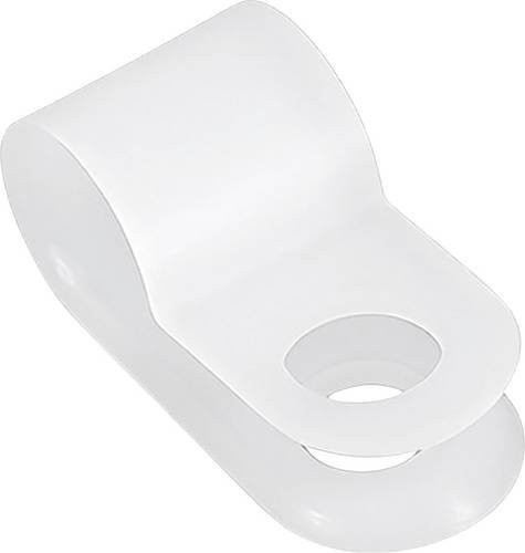 TRU COMPONENTS Befestigungsschelle schraubbar, Farbe: Weiß, Bündel-Ø-Bereich: max. 12 mm, 25 Stück - Bild 1