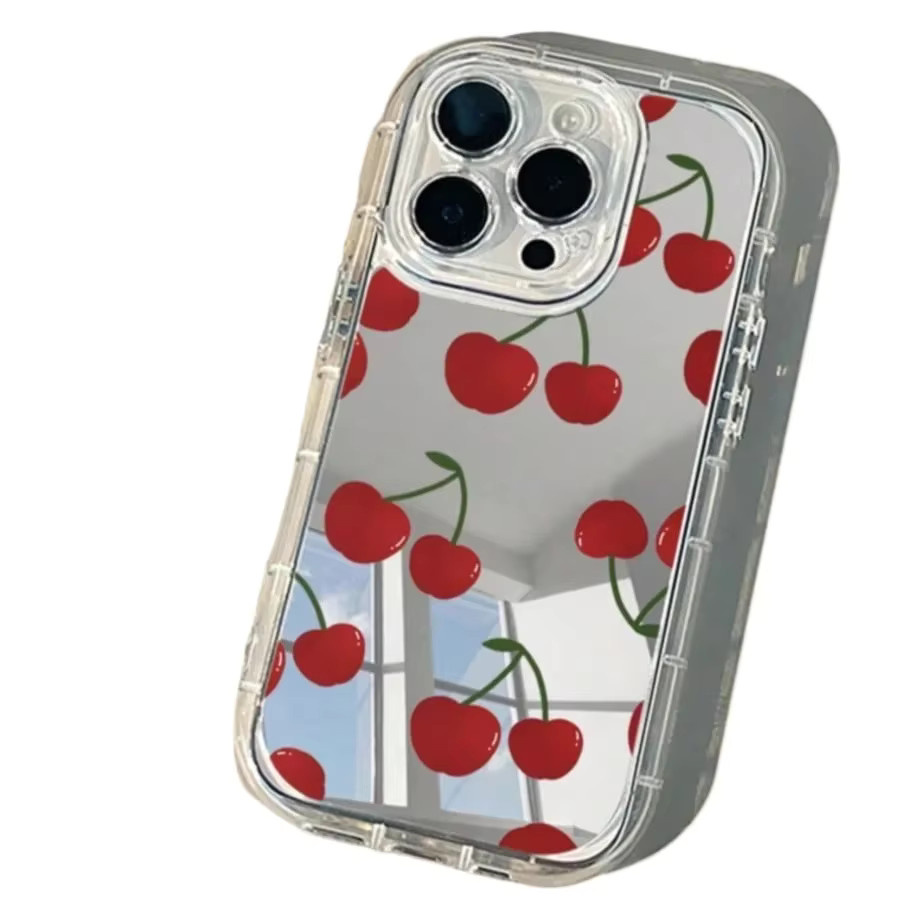 CHERRY Lucky Mirror Handyhülle mit Linsenring für iPhone 11 bis iPhone 17 Pro Max Plus, 1,5 mm Hartschale - Bild 2