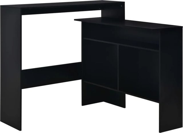 vidaXL Bartisch mit 2 Tischplatten in Schwarz, B/T/H: 130 x 40 x 120 cm - Bild 1