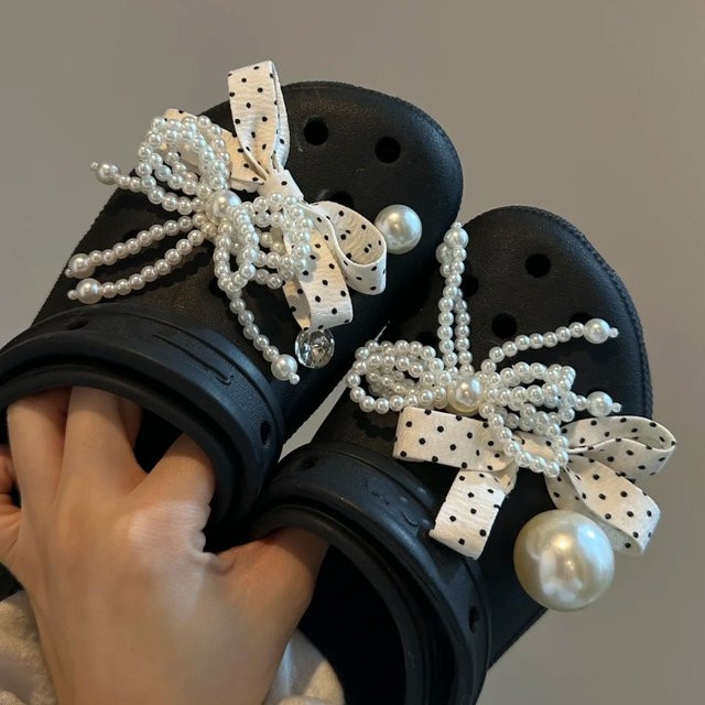 Mesuca Schuh-Charms-Set, Polka Dots, Perlen, Schleifen, Quasten, Kinder - Bild 1