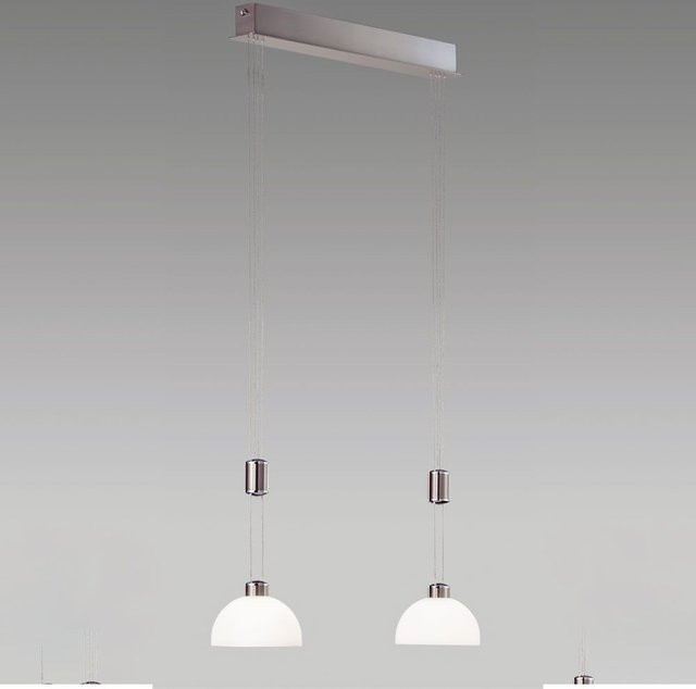 B+M Leuchten Moon II LED-Pendelleuchte 2-flammig in Silber mit warmweißem Licht (2700K) - Bild 1