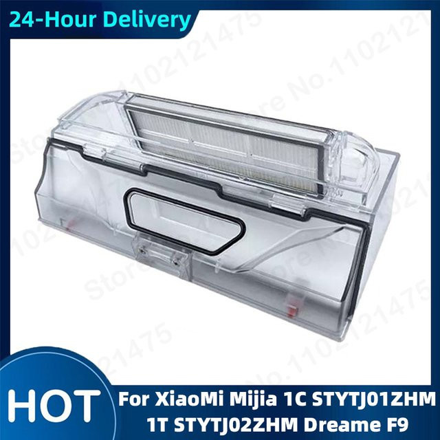QIXIAO Staubbehälter Ersatzteil für Xiaomi Mijia 1C STYTJ01ZHM, 1T STYTJ02ZHM und F9 Saugroboter, transparent - Bild 1