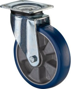 BS Schwerlastrolle L600.B92.200 aus Aluminium in Blau mit Schraubbefestigung - Bild 1