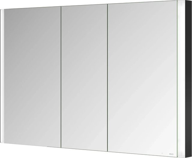 KEUCO Royal Diez Unterputz-Spiegelschrank mit LED-Beleuchtung und 3 Türen in Schwarz, Breite: 120 cm - Bild 1
