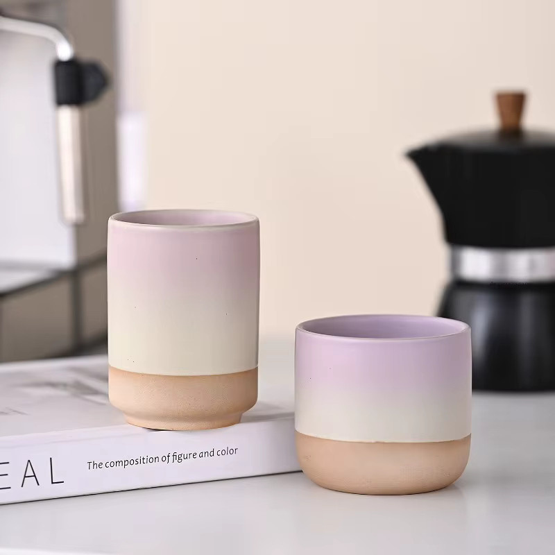 Keramik Teetasse im Retro-Design, Matte Teetasse für Kung Fu Tee und Kaffee, Pink/Mehrfarbig, Volumen: 220 ml - Bild 2