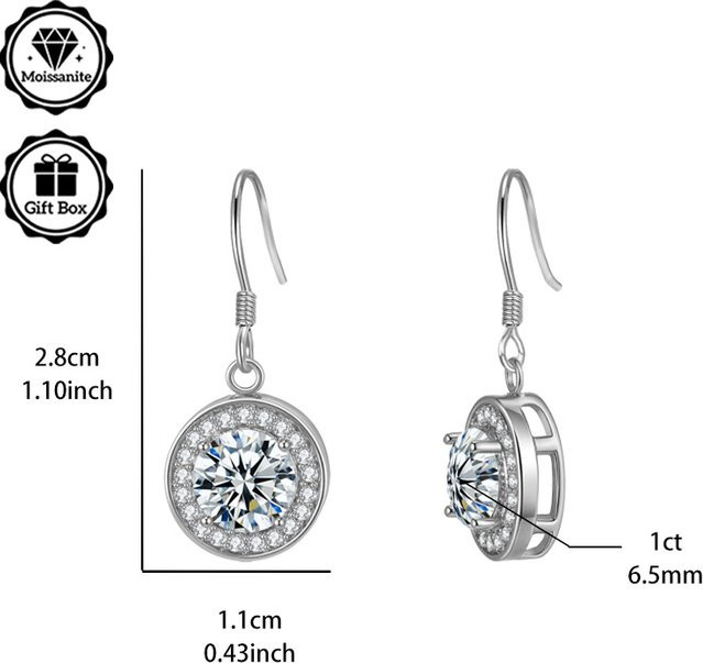 LAMVOICE Ohrringe, Moissanit, Silber, Edelstahl, Damen - Bild 1
