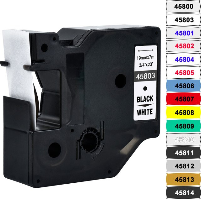 Dymo D1 Labelband 19 mm für Label Manager 420P und 500TS, kompatibel mit 45803 45808 45800, thermisches Druckband in Weiß oder Transparent - Bild 1