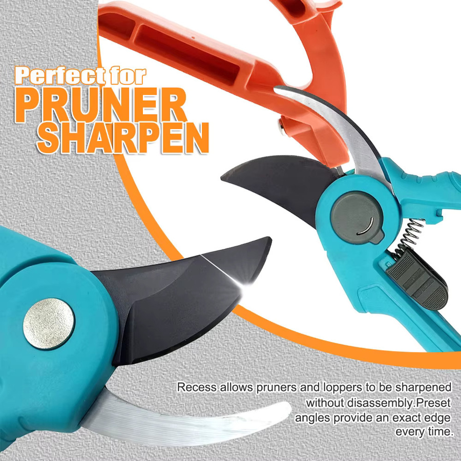 QDS 3-in-1 Multifunktionaler Handheld Messer Spitzer und Schärfwerkzeug in Orange - Bild 3
