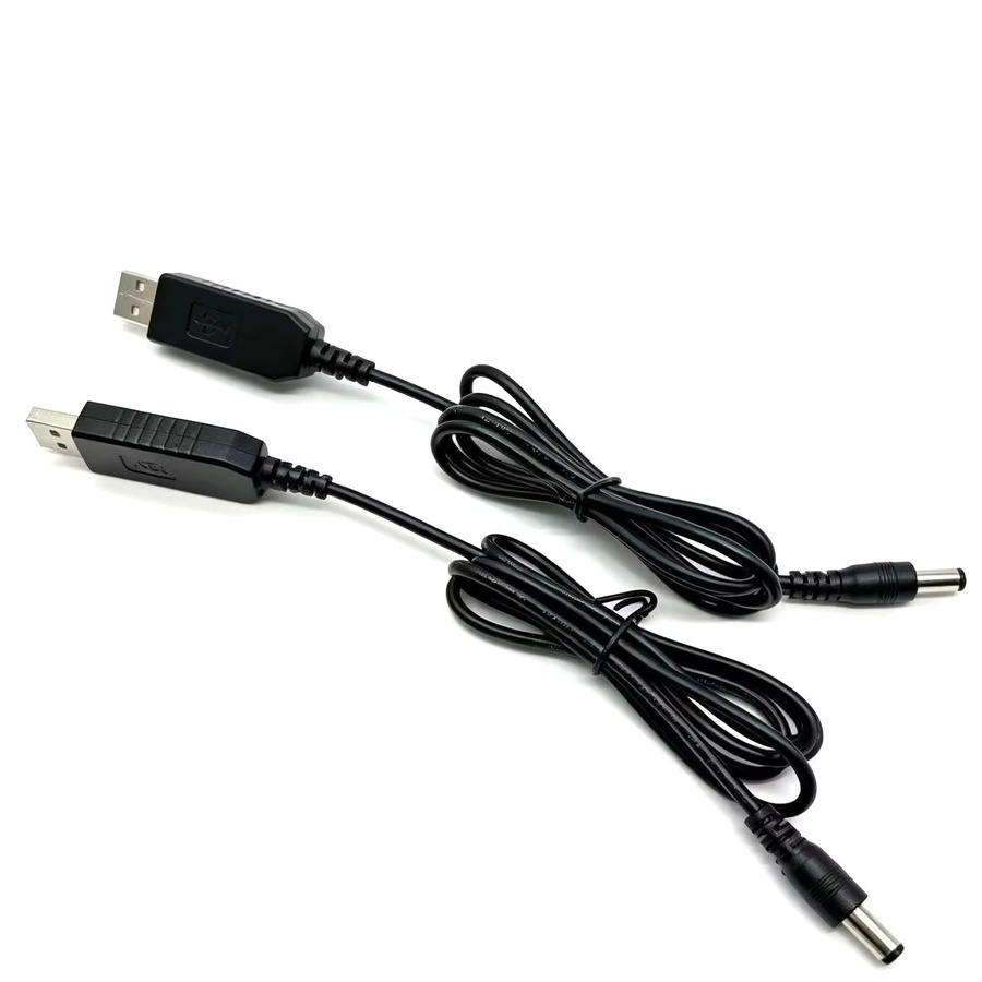EOENKK USB-Stromverstärkerkabel DC 5V zu DC 9V/12V Boost-Modul USB-Konverter-Adapterkabel mit 5,5x2,1mm Stecker in Schwarz - Bild 2