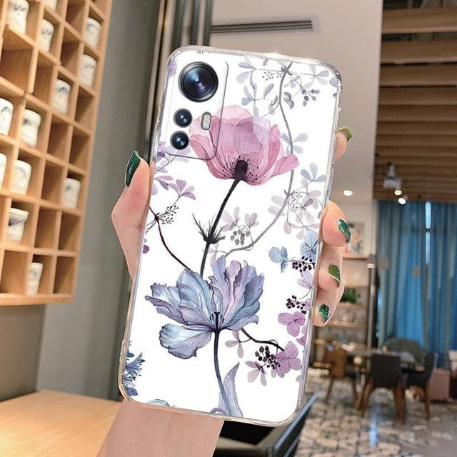 Xiaomi Handyhülle aus weichem Silikon mit niedlichem Blumen und Kaktus Design für Xiaomi 12 5G, 12S und 12 Lite in Multicolour - Bild 1