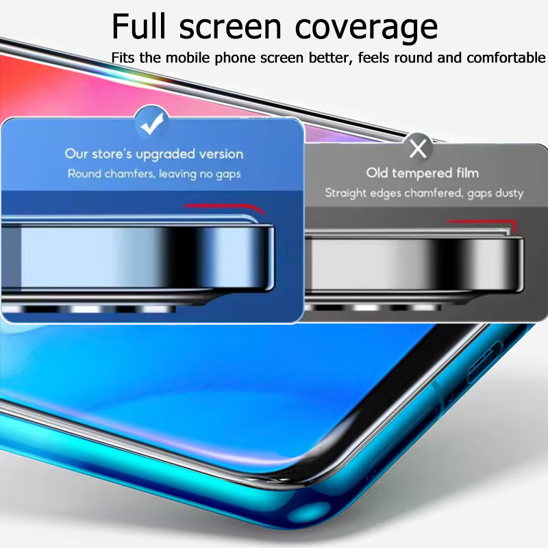 HD 9H Kristall Gehärtetes Glas als Display Schutz für vivo Y30 Y31 Y32 Y33s Y35 Y52 Y53s Y55 Y70 Y72 Y76 Y78 in Transparent mit voller Abdeckung - Bild 5