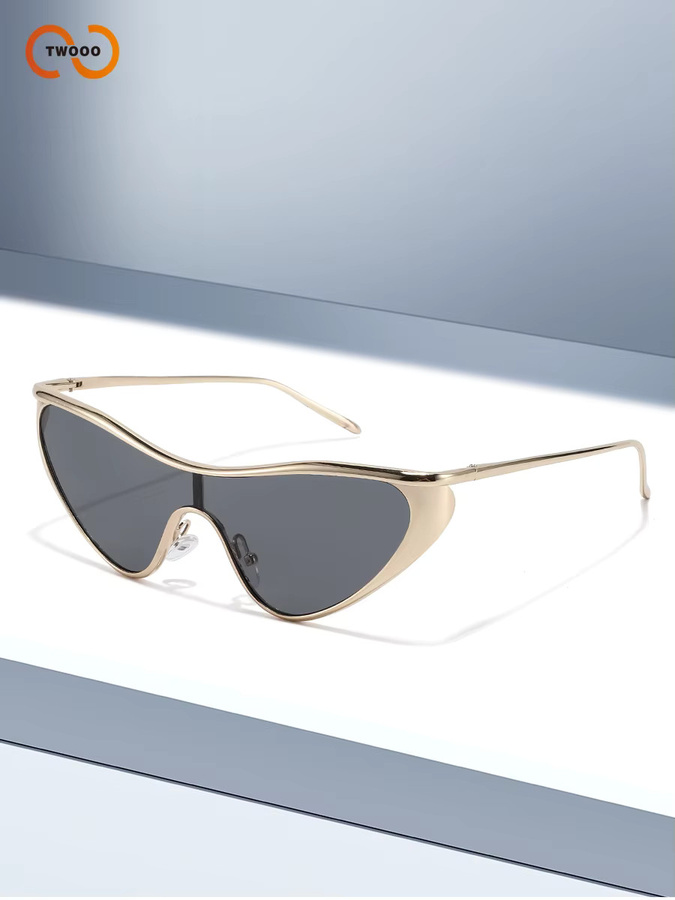 TWOOO Cat-Eye Sonnenbrille, Vollrand, Metall, Damen - Bild 2