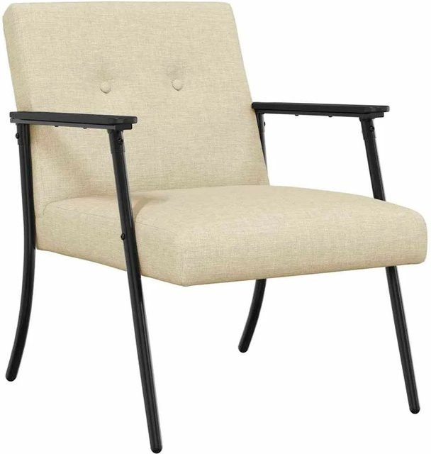 vidaXL Sessel in Beige aus Samtstoff mit Armlehnen, Modernes Design, B/T/H: 59 x 75 x 78 cm - Bild 1