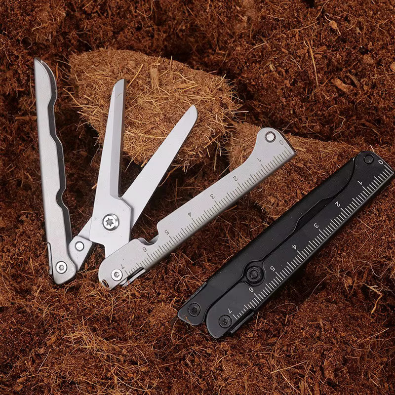 Tragbare Mini-Edelstahlschere in Silber für Outdoor, Camping und Haushalt - Bild 2