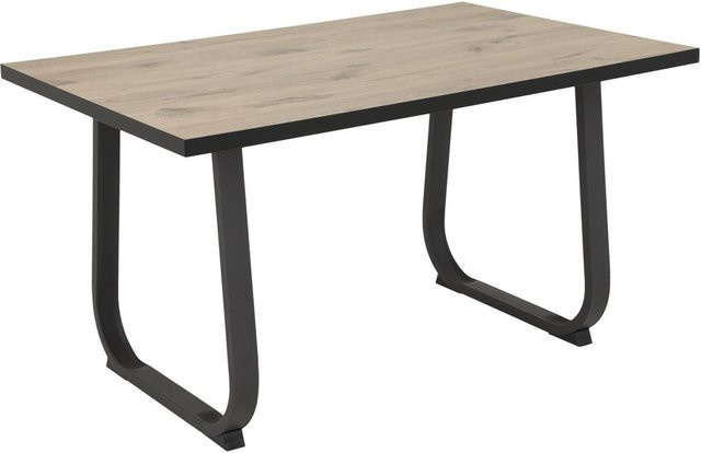 Esstisch Hela in Schwarz und Viking Oak Nachbildung, rechteckig, B/H/T: 140 x 76 x 90 cm - Bild 1