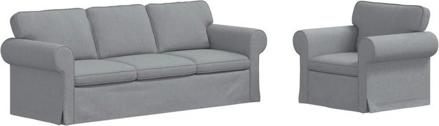 vidaXL Ecksofa 2-teilig in Hellgrau mit Stoffbezug und Metallrahmen B/T/H: 215 x 82 x 80 cm - Bild 1