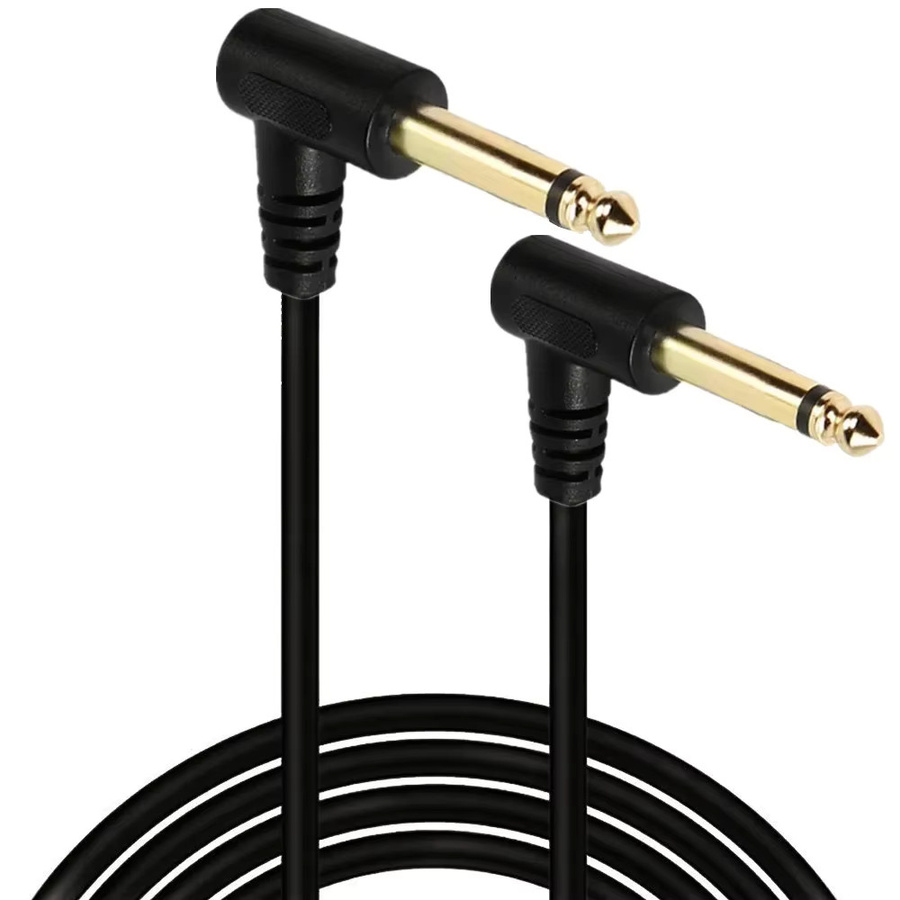 BSN Mono-Patchkabel für Instrumente, 6,35mm TS Stecker zu Stecker, Schwarz, Länge: 0,3 m - Bild 4