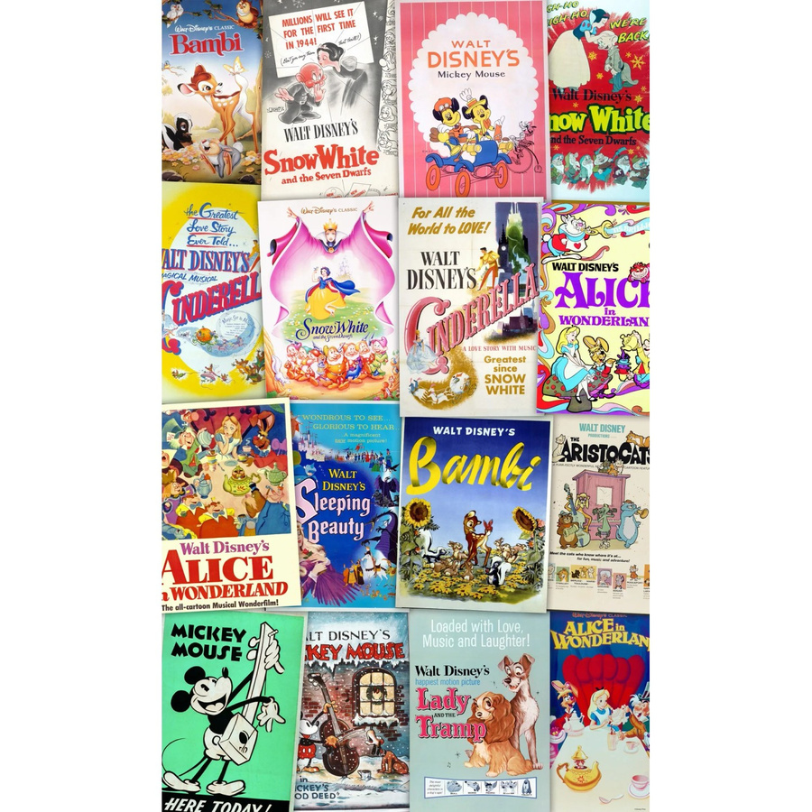 Komar Fototapete Vlies Disney Movie Posters Retro Girls Multicolor B: 120 cm, H: 200 cm - Bild 2