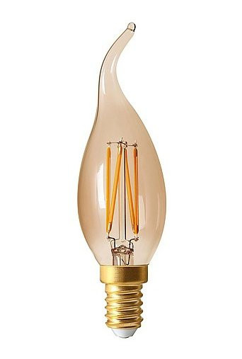 PR Home ELECT LED Filament Lichtquelle E14 in Gold/Messing und Transparent mit warmweißem Licht - Bild 1
