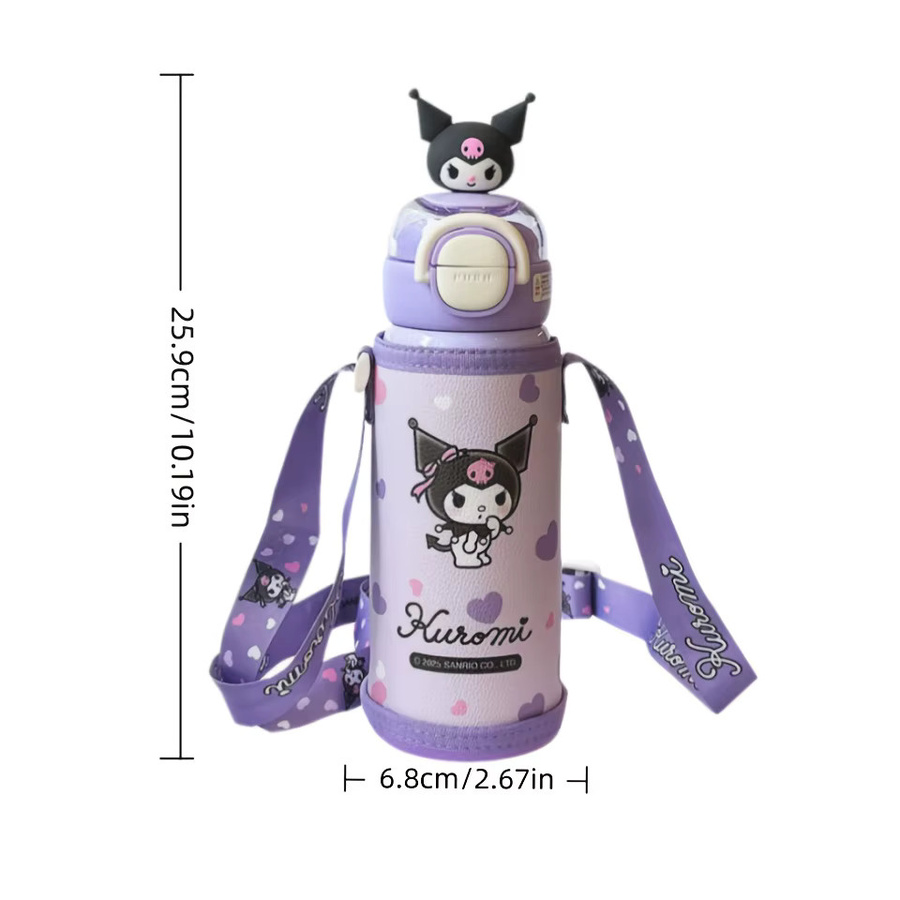 Sanrio Kuromi Edelstahl-Isolierbecher mit Dual-Drinkdeckel, 520 ml, Blau/Lila - Bild 3