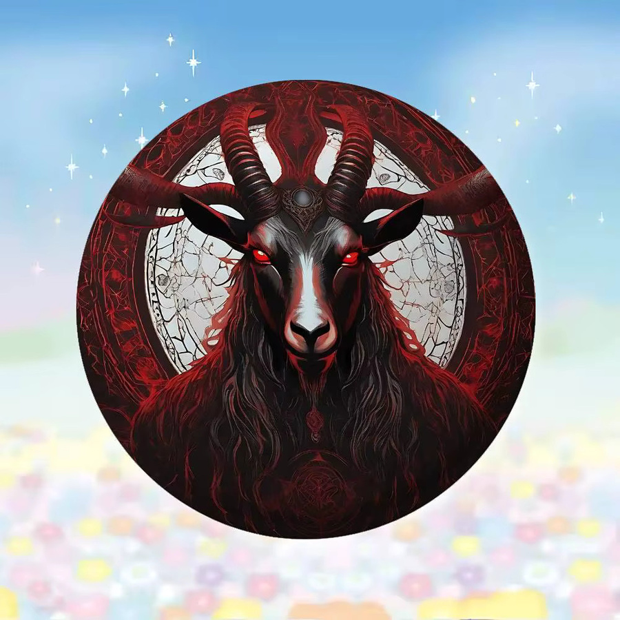 Brosche Teufel Ziege Satan, Weißblech, Unisex - Bild 5