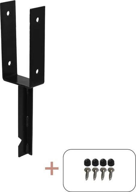 Pfostenträger Plus U-Profil Schwarz B/H/T: 200 x 91 x 50 mm - Bild 1
