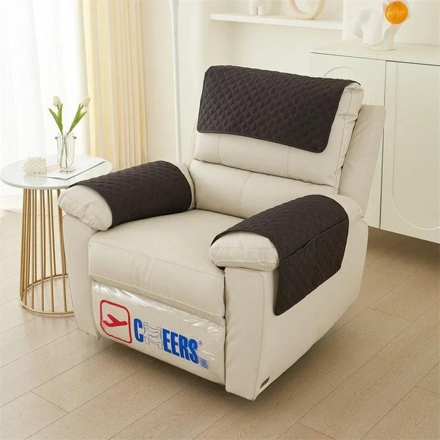 3-teiliges Kopfstützen-Abdeckungsset für Liegesessel und Einzelsofas in Beige mit Aufbewahrungstaschen, wasserabweisend und rutschfest - Bild 1