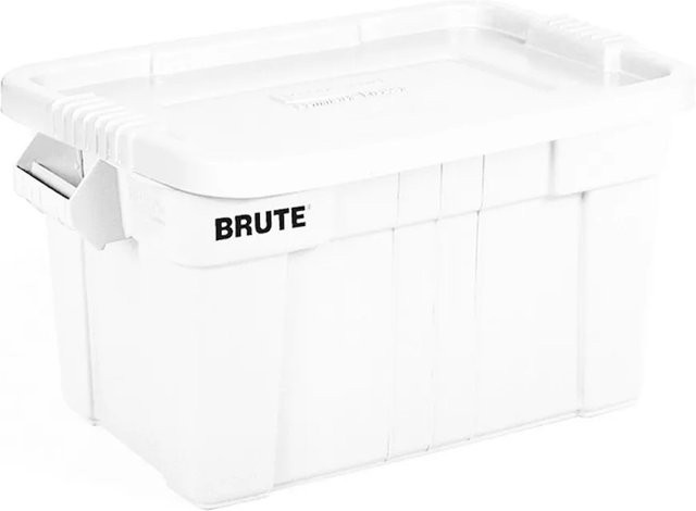 Rubbermaid PROREGAL Aufbewahrbox mit Deckel und Griffen, Weiß, H x B x T: 38,4 x 44,1 x 70,7 cm, 75,5 Liter - Bild 1