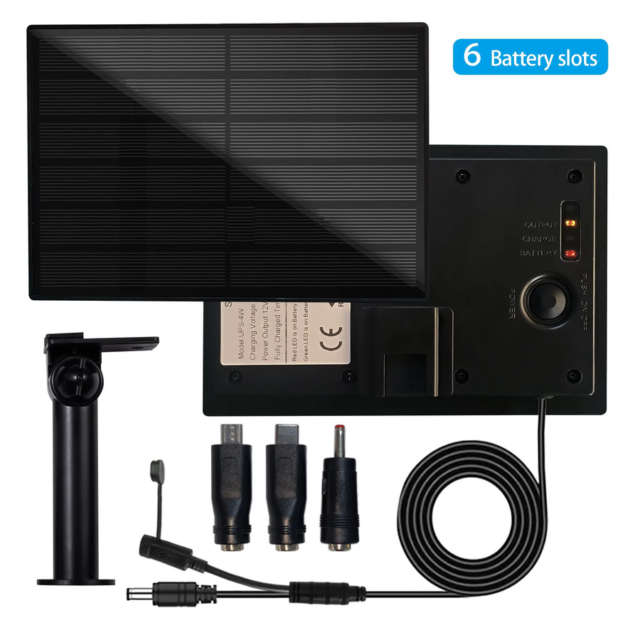 iXSolarleap Solarpanel IP66 wasserdicht 12 V in Schwarz zur Stromversorgung von Gartenbeleuchtung oder Flutlicht mit 18650-Batterie-Installation - Bild 4