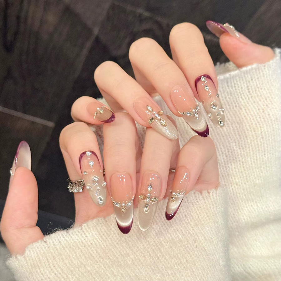 YADORNOS Press on Nails, Glitter Cat's Eye, Glänzend - Bild 3
