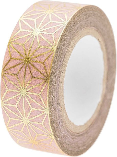 Rico Design Paper Poetry Tape Jardin Japonais Grid in Rosa und Multicolour, Breite: 1,5 cm, Länge: 10 m - Bild 1